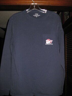 Medium Vineyard Vines Blue Long Sleeve Christmas Shirt